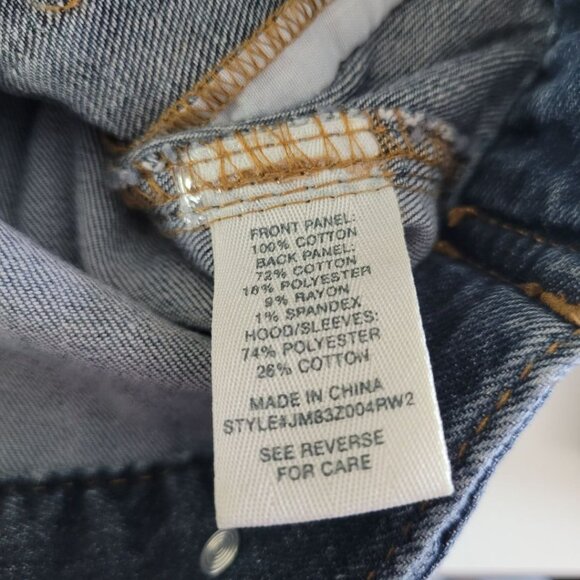 Mudd Jean Jacket Distressed Sleeves Pockets Button Juniors Womens Medium - Picture 6 of 12